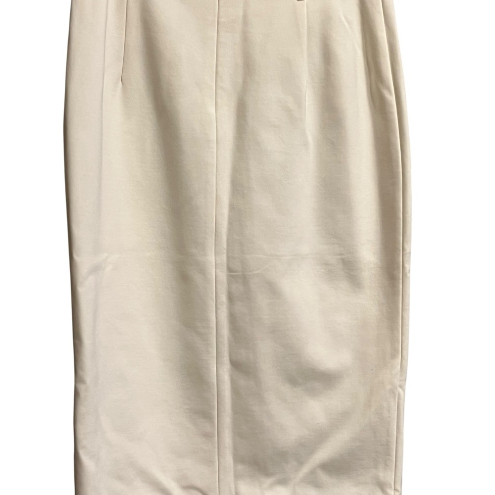 White House Black Market white Ivory Button-Front Skirt - Picture 7 of 16